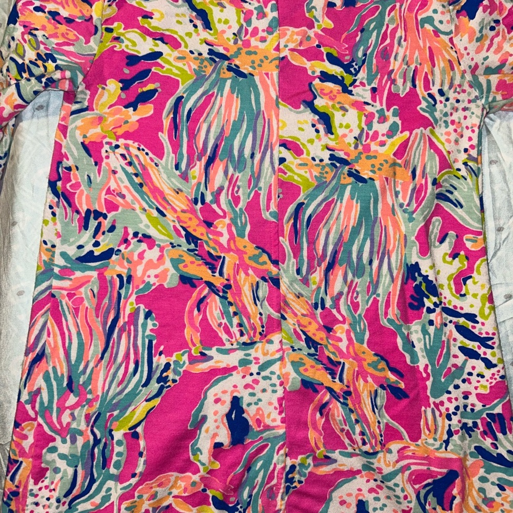 Lilly Pulitzer Pink and Blue Long Sleeve Dress - Picture 5 of 5
